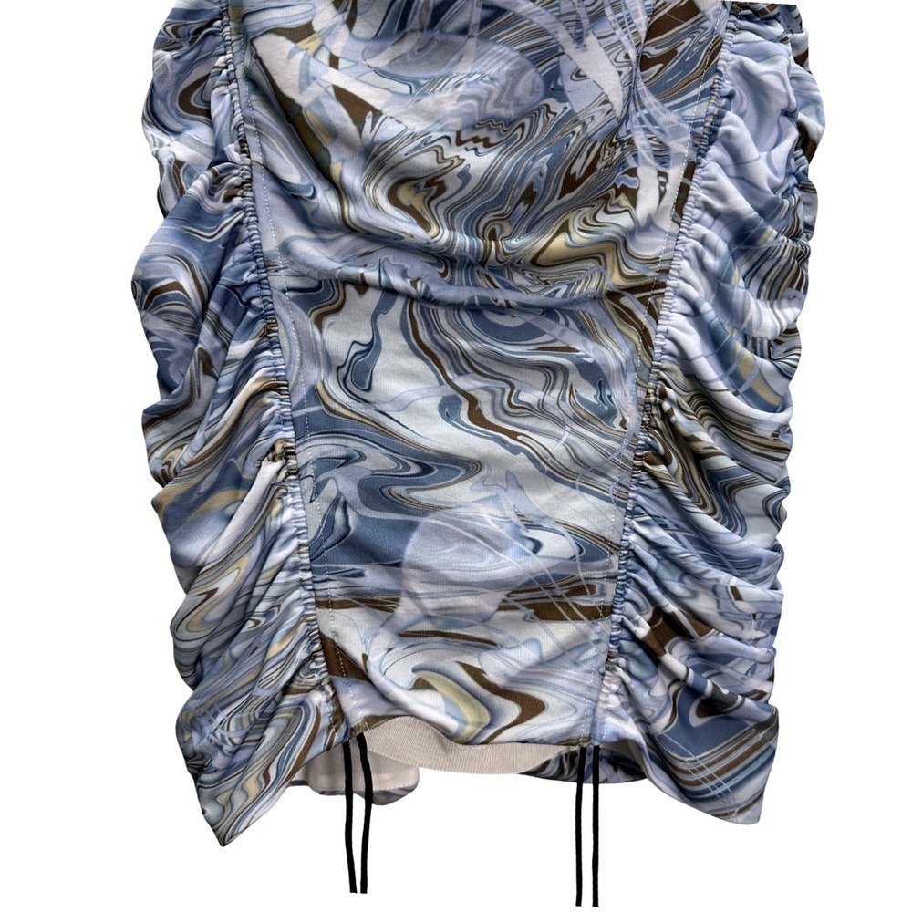 Hours h:ours Revolve Marble Print Y2K Ruched Chain Strap Mini Dress XS NWT - Picture 5 of 10